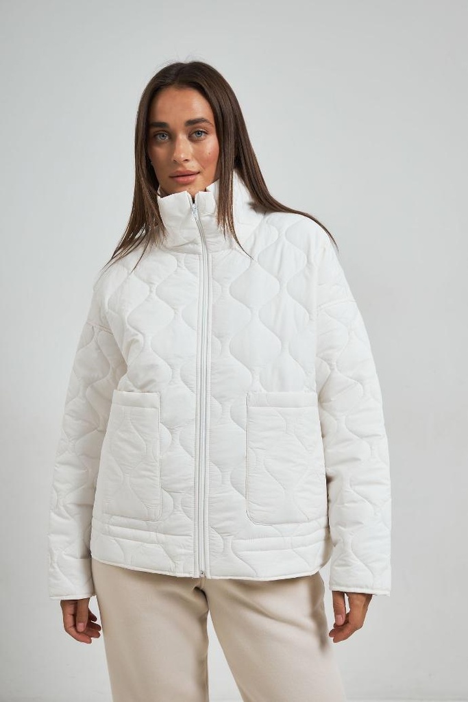 Quilted Jacket with a fastener and a drawstring