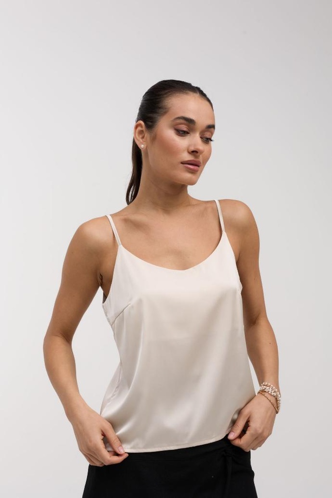 Silk camisole with thin straps