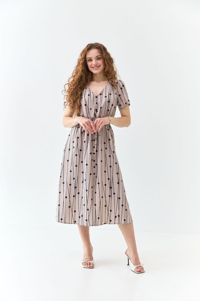 Сукня штапельна з поясом резинкою