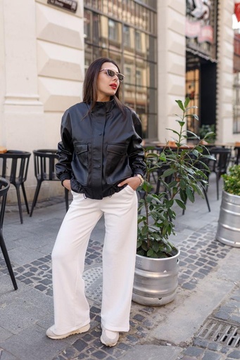 Bomber jacket made of eco-leather 