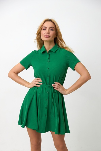 Dress with inserts and short sleeves