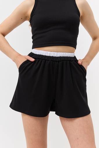 Шорти рубчик з білою резинкою
