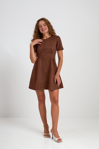 Сукня міні з защіпами із замші