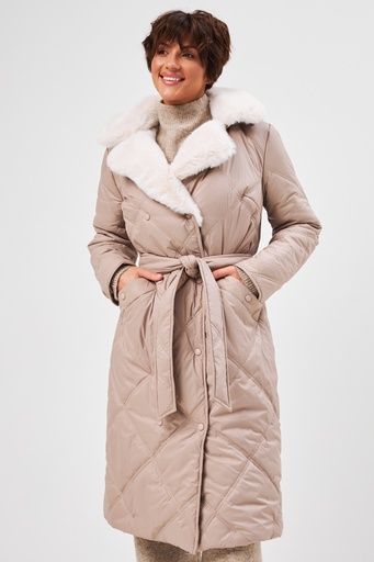 Куртка з хутряним коміром та паском